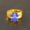 Tanzanite Oval Cut With 925 Sterling Silver Gold Plated Ring For Men's #B662 JL375686570835