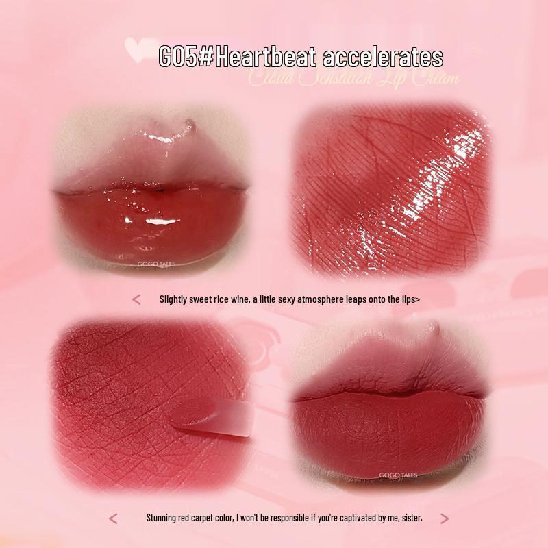 Gogotales Double-Ended Lip Gloss: Long-Lasting, Moisturizing Lip Mud & Mirror Water Light Lipstick