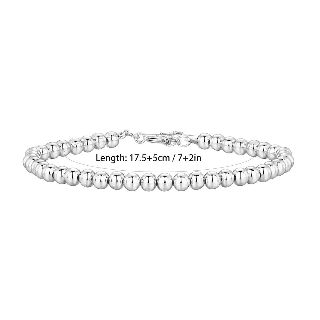 European Fashion 18K Three-Color Stainless Steel Adjustable Beaded Bracelet