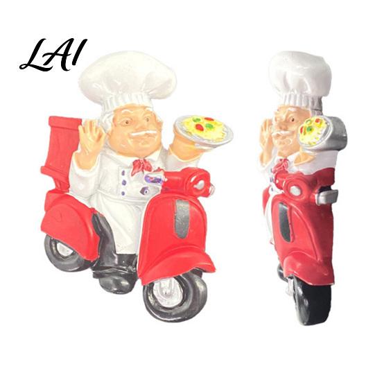 Recipe Holder Magnets 3D Cartoon Chef Refrigerator Magnet Resin Baker Decorative Fridge Memo Notes Photo for Home Decor Theme Ornaments