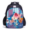Zaino Scuola per Bambini, Testa Grande Gatto Blu Forrest Gump Scuola di Animazione, Tessuto Oxford Nero Resistente allo Sporco Grande Capacità.