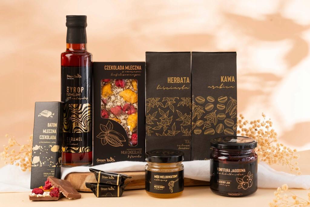 Gift Basket Set Box Tea Coffee Syrup Chocolate With Fruits Sweets