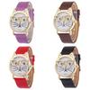 Cat Glasses Face Womens Watch Cartoon Solid Color No Word Gold Frame Daily Wear