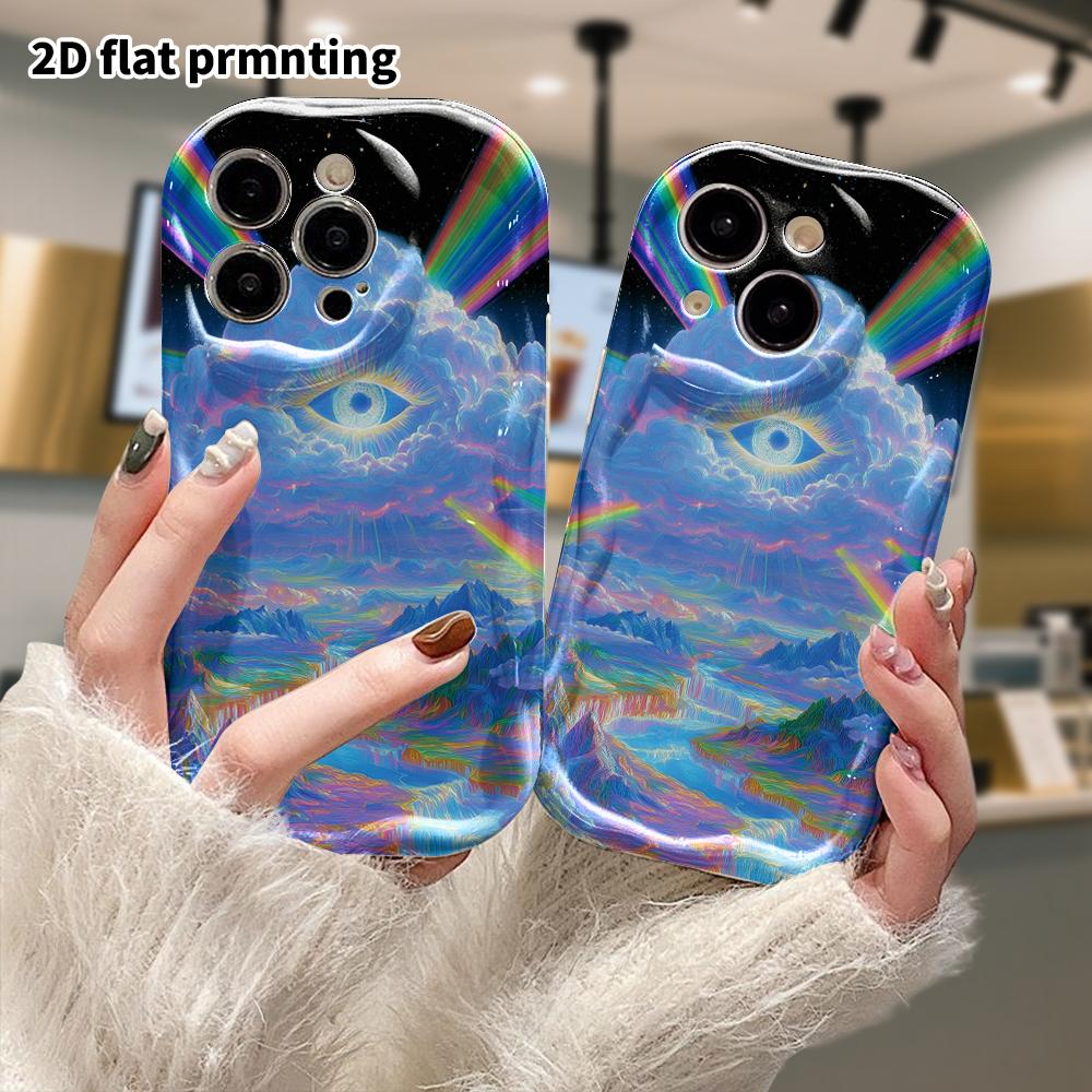 Phone Case: 2D Flat Design, Suitable for iPhone 18 17 16 15 14 13 12 Pro, Phone Decoration, All-Seeing Eye, Halloween and Christmas Gift