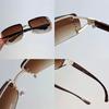 [Dea Bona] Square Frameless Sunglasses, Oversized, Gradient Lens, Punk, Y2K, Tough Guy Style, Travel, Sports, Driving, Fishing, Hiking, Men's &