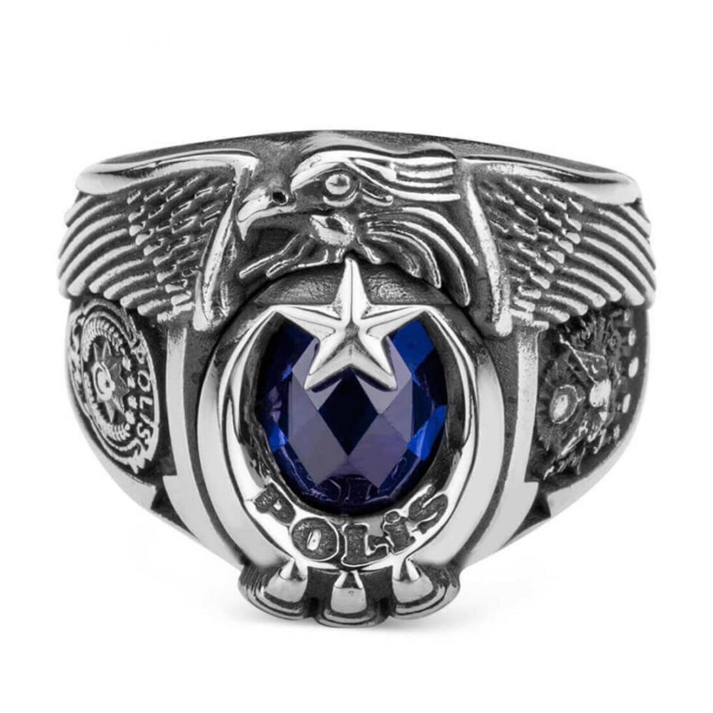 

Османское когтистое полицейское кольцо с головой одиночного орла