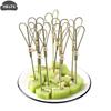 100Pcs Bamboo Skewers Barbeque Bar Tool Kitchen Cocktail Picks Disposable Bamboo Knot Skewers Fruit Forks Stick For Home Party