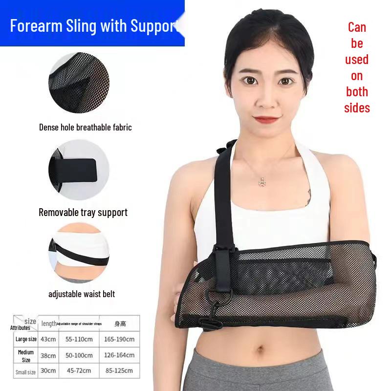 Breathable Forearm Sling: Elbow, Shoulder, Wrist Support with Fixation Strap for Adults