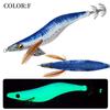 FSDZSO Luminous Squid Lure Size 3.5/3.0/2.5 with Lead Head for Fast Current and Deep Water.