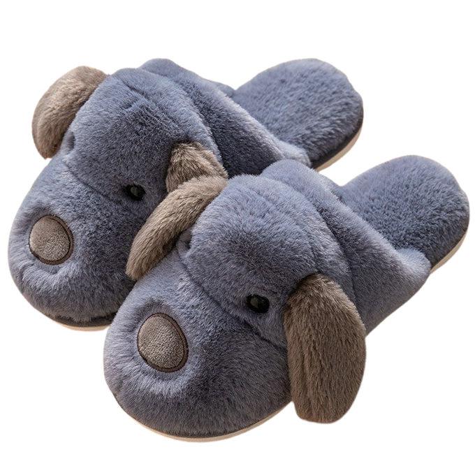 Navy Blue Men's Slippers with Dog Lemi 40/41