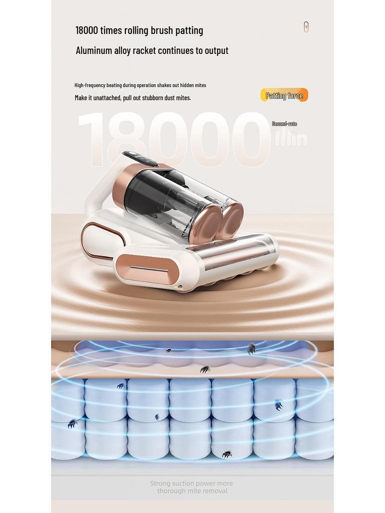 Ultrazvukový vysavač na roztoče s UV sterilizací a dvojitou nádobou na prach