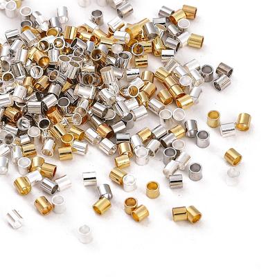 100 Stück Kupfer-Zylinderklemme, flaches Positionierungsrohr für DIY-Schmuckherstellung, Bastelzubehör