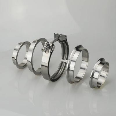 V Band Clamp Male Female Exhaust Flange 304 Stainless Steel Turbo Muffler Pipe Kits Release Car Accessories 2"2.5"3"3.5" 4" Inch