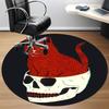 1PC Cat Skull Office Round Area Rug, Mat Suitable For Office, Under Office Chairs Bedroom Living Room Home Decor, Room Deco