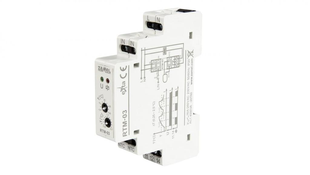 Temperature Controller from -10 To 90 Degrees C, Single-module, with Hysteresis Setting of 0.25-2 Degrees C RTM-03 EXT10000251