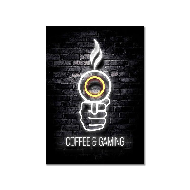 Mode Retro Spielzimmer Neon Poster und Drucke Moderne Leinwand Malerei Wand Kunst Bild für Gamer Junge Schlafzimmer Dekoration