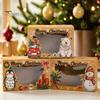 Decorative Bakery Boxes 6Pcs Christmas Paper Gift Boxes, Xmas Color Printed Foldable Cookie Treat Festive Party Favor Holiday Packaging for Desserts,