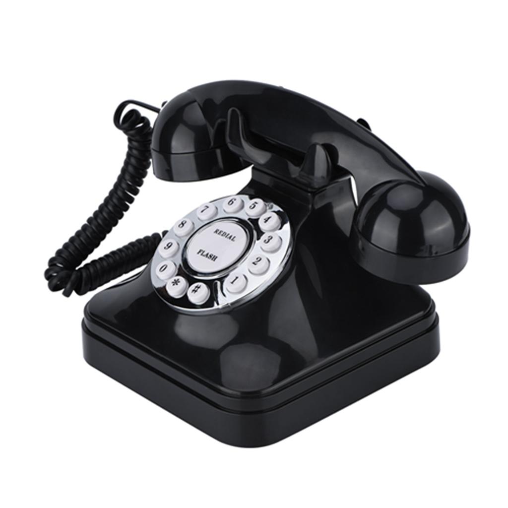 WX-3011 Telefon de casă din plastic multifuncțional negru vintage Telefon fix cu fir retro