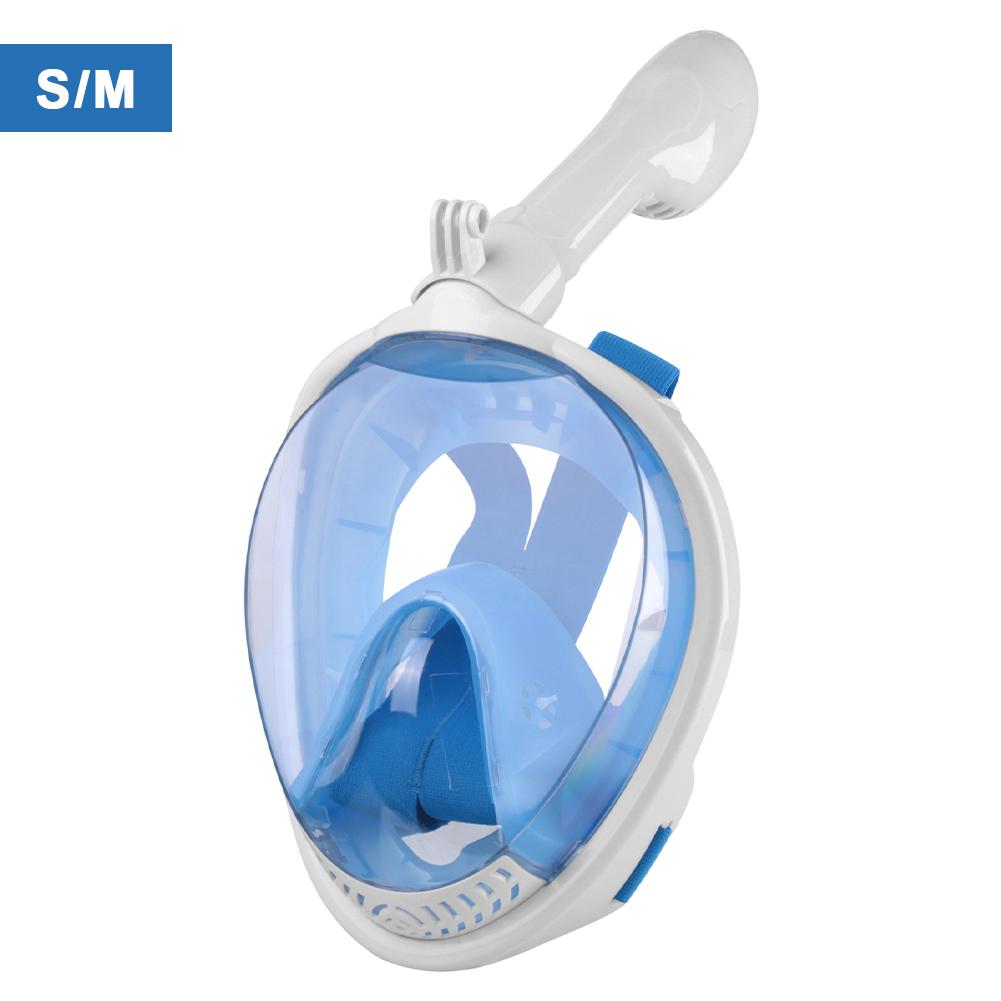 Full Dry Snorkel Mask Silicone Full Face Anti-Fog Panoramic View Diving Mask for Snorkeling Gear-M4