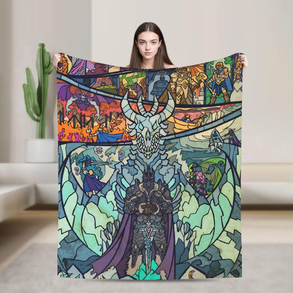 World of Warcraft Game Flannel Blankets Super Warm Throw Blanket for Outdoor Travel Office Aesthetic Bedspread Sofa Bed Cover