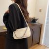 Trendy Small Square Shoulder Bag For Women In Black White Or Silver With Soft Pu Material