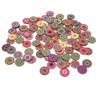 100Pcs Botões de madeira Padrão de flor retrô Durável 25mm Acessórios DIY para costura e artesanato