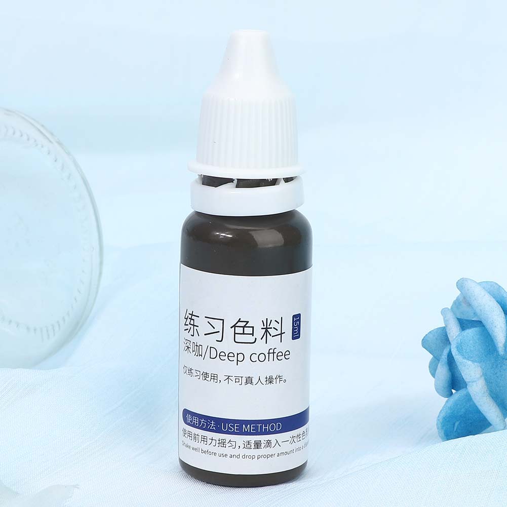 Plant Extract Practice Tattoo Ink Fast Coloring Practice Skin Tattoo Pigment for Beginners 15mlDeep Coffee