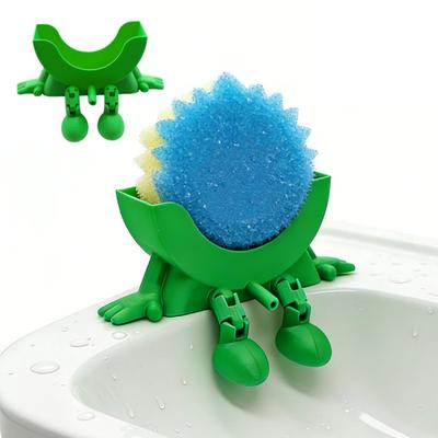 3D Printed Sponge Holder with Drainage Bathroom Kitchen Sink Countertop Sponge Stand with Articulated Legs Multifunctional Sponge Organizer Storage