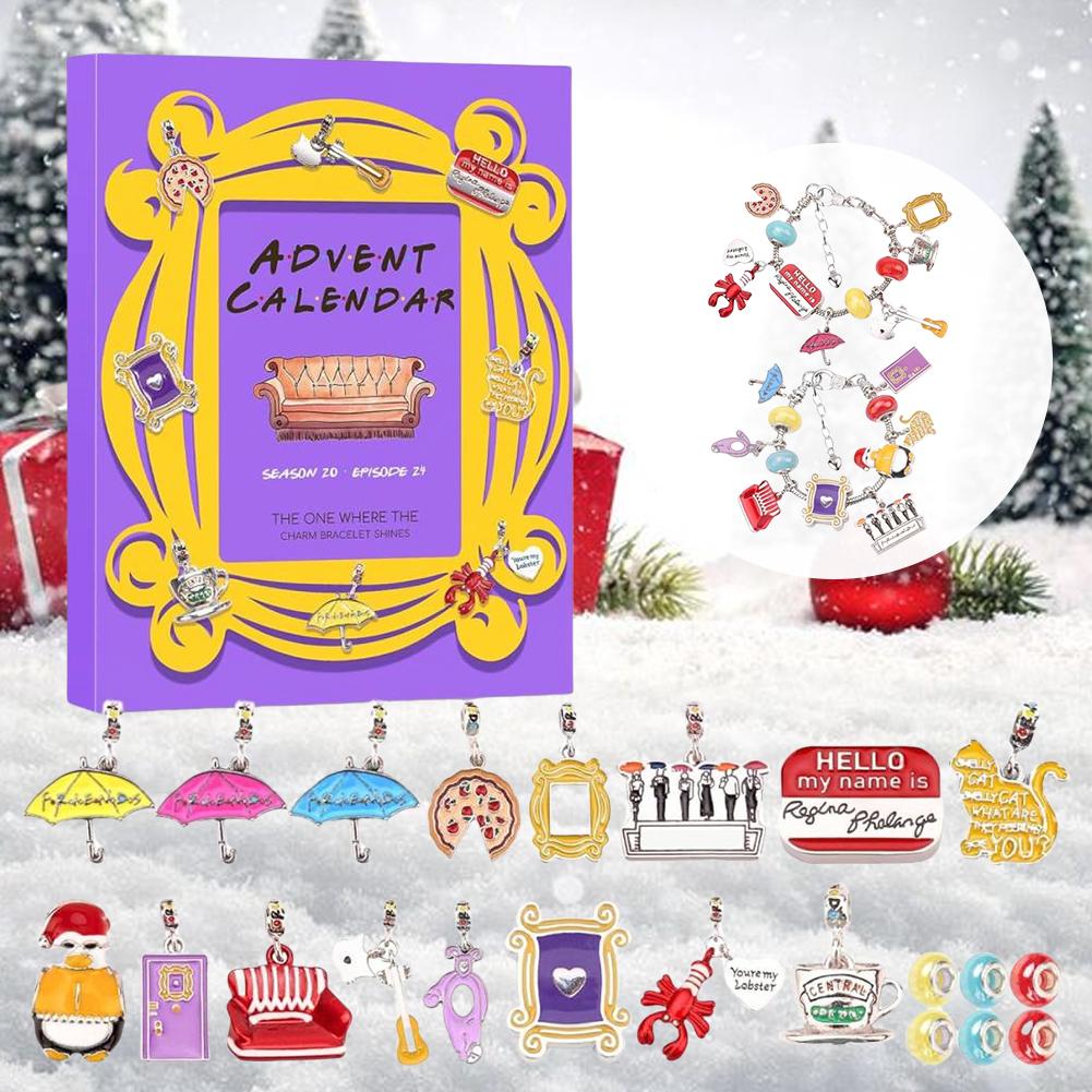 Advent Calendar 2024 DIY Bracelet Set Christmas Countdown Calendar 24 Days Xmas Countdown Calendar TV Show Xmas Gift for Women