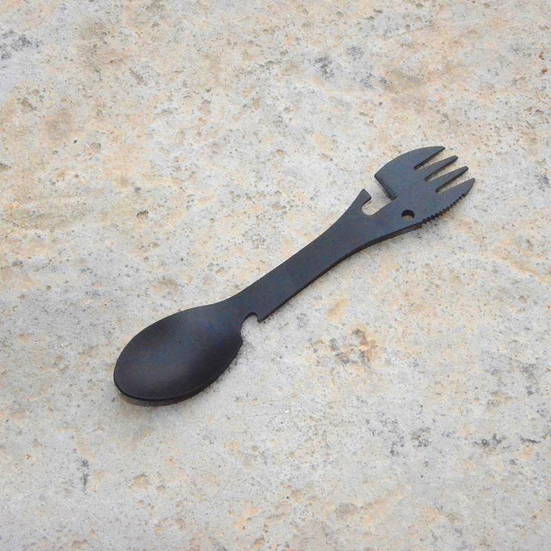 Cross-Border Multi-Tool: Wrench, Bottle Opener, Spoon & Fork Camping Utensil With Bottle Opener чёрный