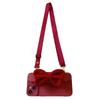 Burgundy Plush Bow Wristband Apple 11Pro Mobile Phone Case 11 Luxury 11 Crossbody iPhone11Pro All Inclusive