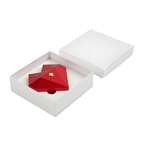 Heart Shaped Ring Gift Box with Soft Flannel Lining Polished Texture Automatic Opening Artistic Engagement Box Romantic Jewelry Storage Box