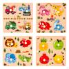 Learning Puzzle Cartoon Jigsaw Shape Matching Peg Preschool Wooden Name Function