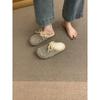 Thick-soled fluffy slippers wear Mori soft flat-soled one-pedal velvet cotton Birkenstocks