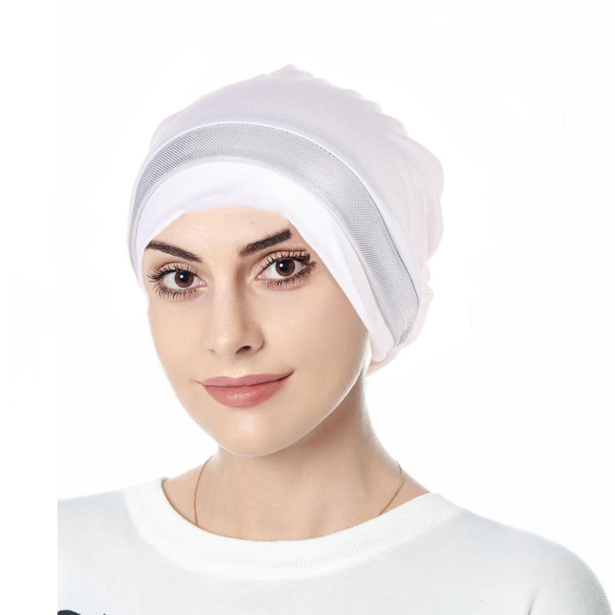 

JYL TS Набор шарфов-тюрбанов для рукоделия 2-в-1 Головной убор Шифон White сизый