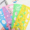 4Pcs Lovely Candy Color Kids Painting Stencil Mini Cartoon Pattern PVC Stencils PVC Hollow Template for Scrapbooking Journal DIY