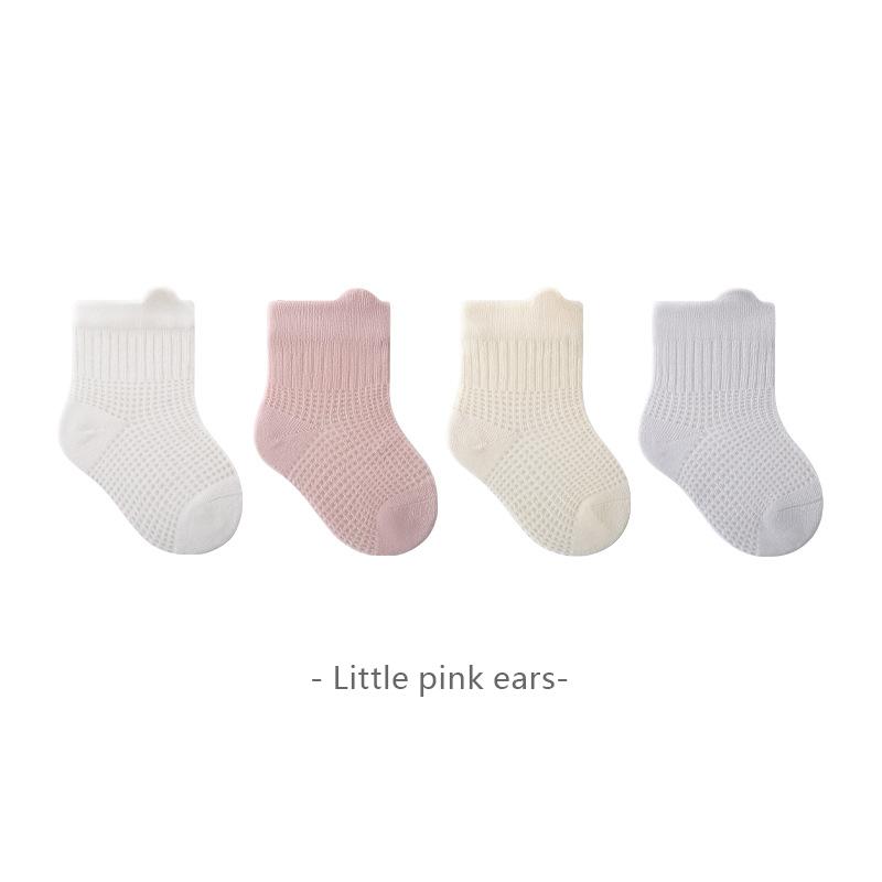 

4 Pairs/Lot Newborn Socks Thin Mesh Breathable Baby Socks Solid color Summer Children Socks For 0-5Y Bebe XS(0-6M)