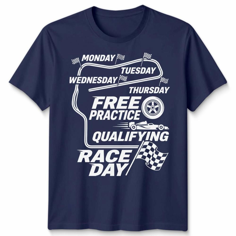 Unisex F1 Formula 1 Days Of The Week T Shirt Handmade Racing Fan Gift Tee