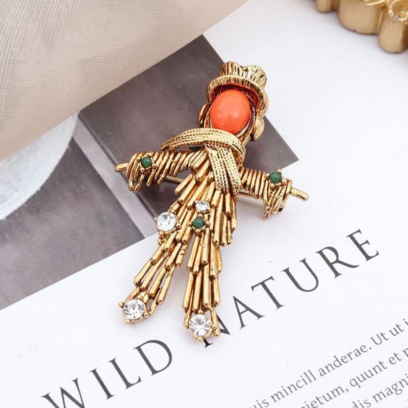 

Винтажная пасторальная брошь в виде листа подсолнуха женское пальто булавка пугало шаль креативный цветок