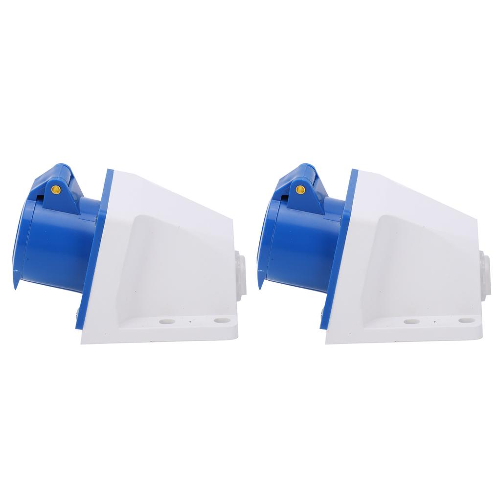 2 buc priză industrială cu 3 pini, monofazată, rezistentă la explozie, impermeabilă, 16 A, 3 găuri, 220-