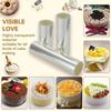 20cm Cake Mousse Collar Transparent Hard Edge Baking Packaging Roll for Birthday Dessert Decoration Support Sheet