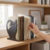 2pcs Black Cat Shaped Book Stopper 4.72x4.37x5.87in Metal Bookends Cute Book Organizer  Office Desk