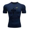 Men's Quick Dry Compression Fitness T-Shirt, Dumbbell Cross