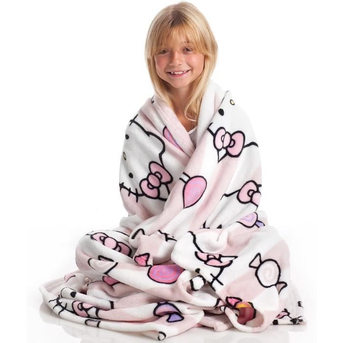 Couverture Polaire - Kanguru - Hello Kitty - 130x170 cm - Douce - Lavable en machine