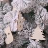 10/100Pcs Christmas Unfinished Wooden Snowflake Elk Ornaments Hanging Cutouts Blank Wood Slices with Cord Craft Embellishments