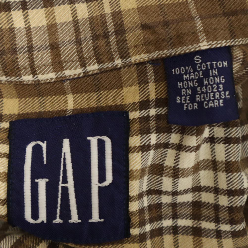 GAP 90s Old Check Pattern Long sleeve Button down shirt S Brown etc Men's Used