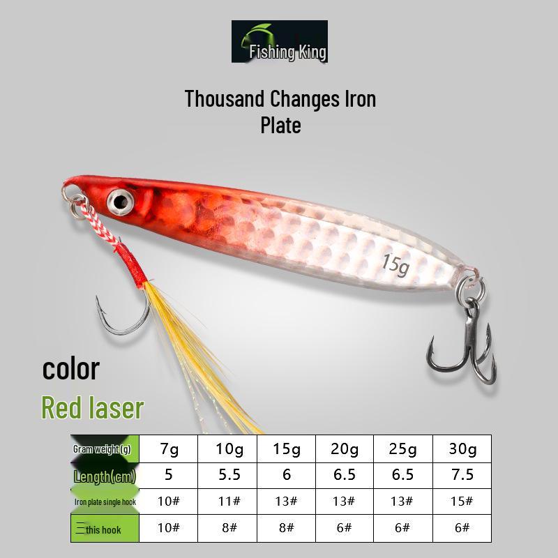 Thousand Changes Super Long Cast Iron Plate Lure: Electroplated Artificial Bait for Freshwater & Seawater Fishing
