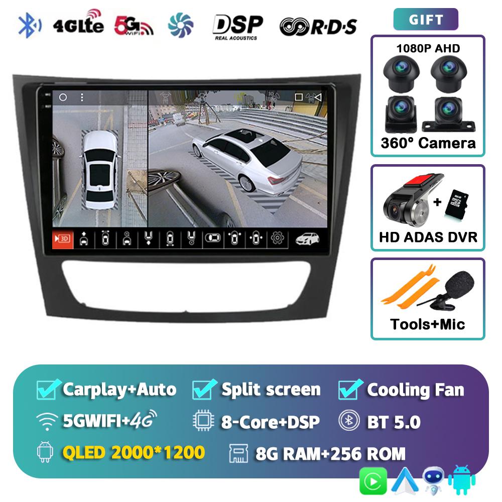 Android 14 Carplay Car Multimedia For Mercedes Benz E-class W211 E200 E220 E300 E350 E240 E270 E280 CLS CLASS W219 2 Din Stereo