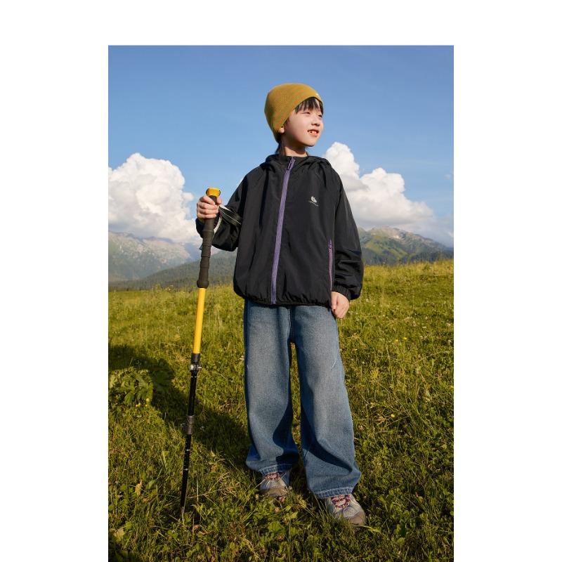 Kids Waterproof Hooded Long Sleeve Outdoor Jacket For Boys
