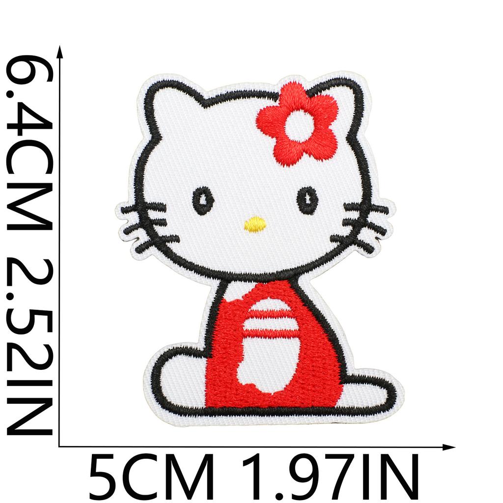 Anime Kitten Embroidery Cloth Sticker Cute Classic Animated Cat Patch Sticker Clothes Dress Up Big Face Cat Embroidery Label